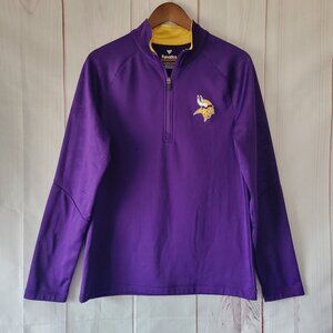 Fanatics NFL Minnesota Vikings Football Quarter Zip Sweatshirt, Men’s M, Purple